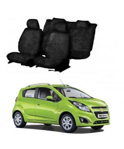 Cotton Car Seat Cover For Chevrolet Beat (Black)