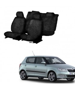 Cotton Car Seat Cover For Skoda Fabia (Black)