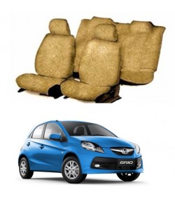 Cotton Car Seat Cover For Honda Brio (Beige)