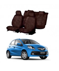 Cotton Car Seat Cover For Honda Brio (Coffee)