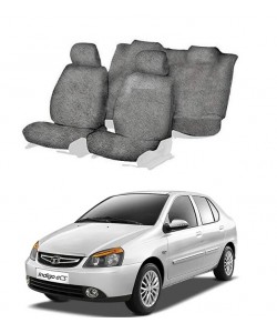 Cotton Car Seat Cover for Tata Indigo Ecs (Grey)