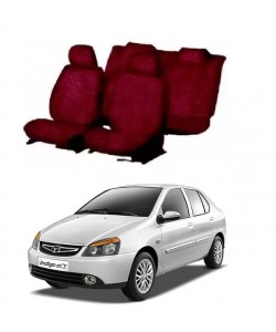 Cotton Car Seat Cover for Tata Indigo Ecs (Maroon)