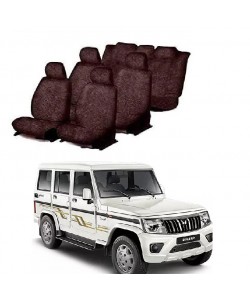 Coffee Cotton Car Seat Cover For Mahindra Bolero (7-Seater)