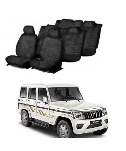 Black Cotton Car Seat Cover For Mahindra Bolero (7-Seater)
