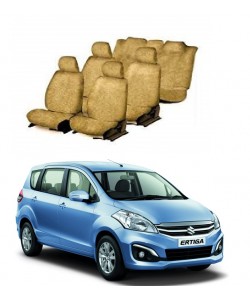Beige Cotton Car Seat Cover For Maruti Ertiga (7-Seater)
