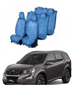 Blue Cotton Towel Car Seat Cover For Mahindra XUV-500 (7-Seater)