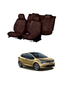 Cotton Car Seat Cover For Tata Altroz (Coffee)