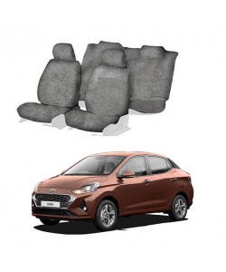 Cotton Car Seat Cover For Hyundai Aura (Grey)