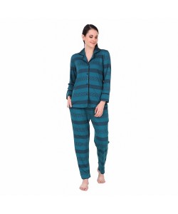 Cotton stripped Printed Night Suit for Women's
