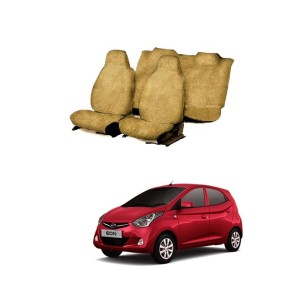Cotton Towel Car Seat Cover For Hyundai Eon (Beige)