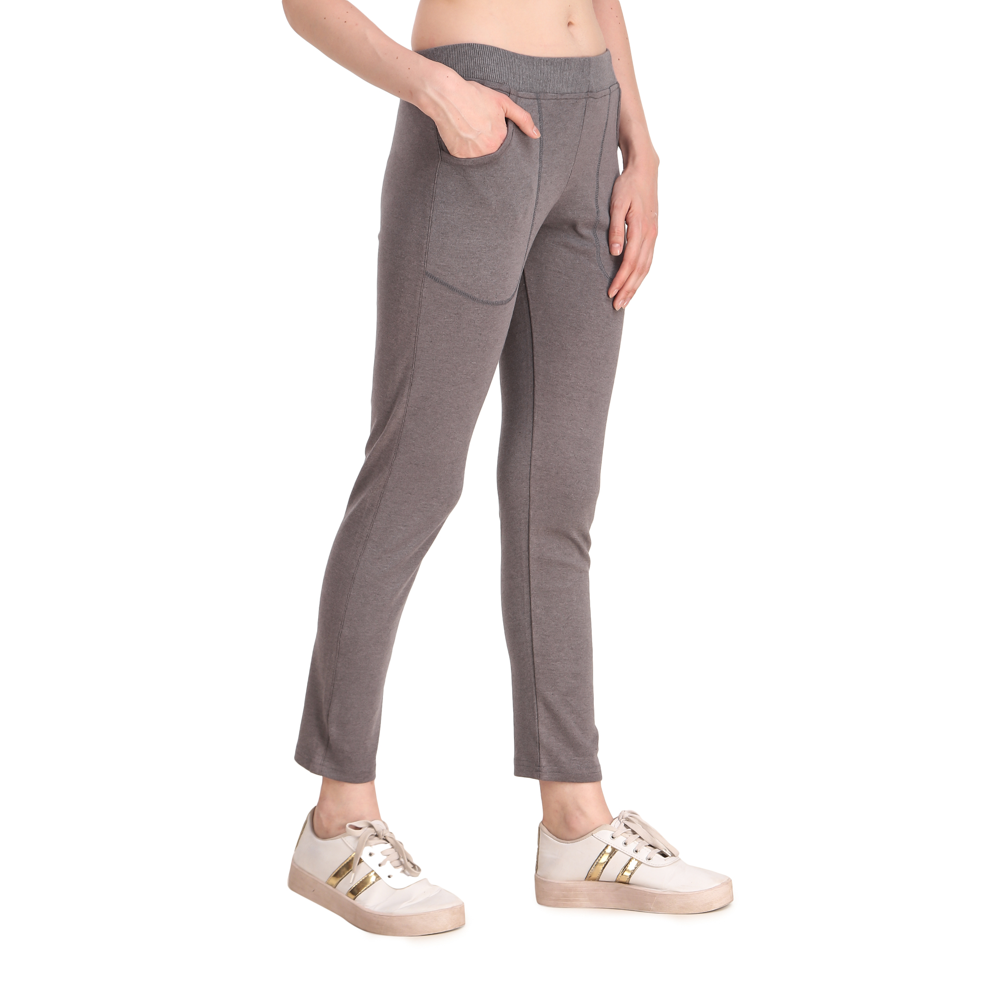 Cotton Track Pants for Women's (Grey)