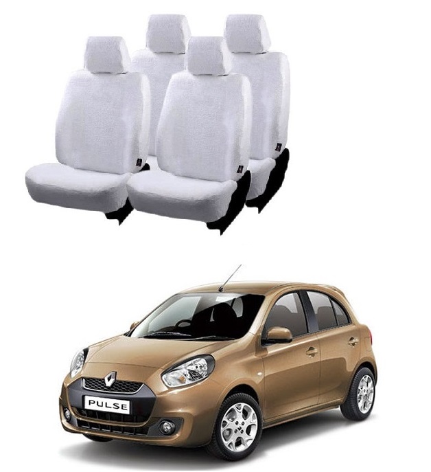 Cotton Car Seat Cover For Renault Pulse (White)