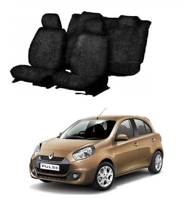 Cotton Car Seat Cover For Renault Pulse (Black)