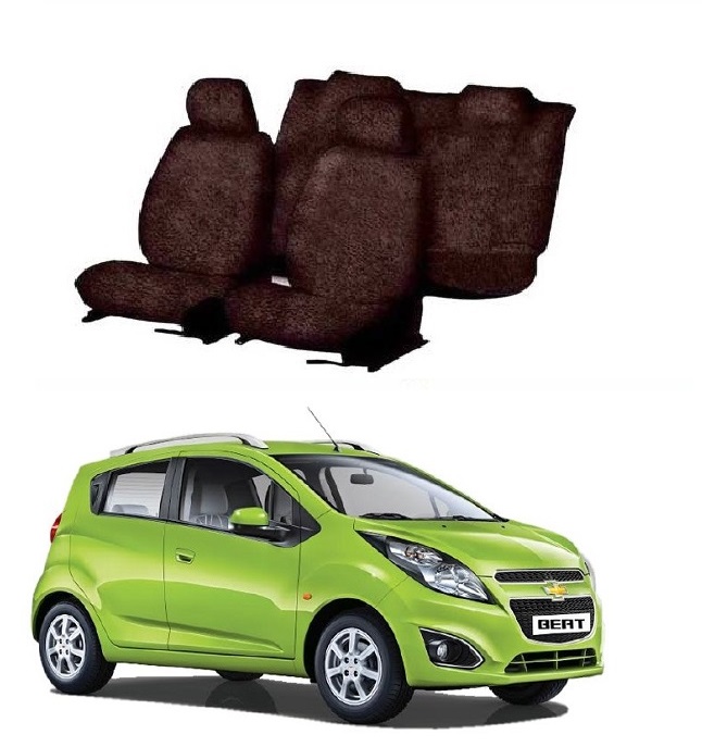 Cotton Car Seat Cover For Chevrolet Beat (Coffee)