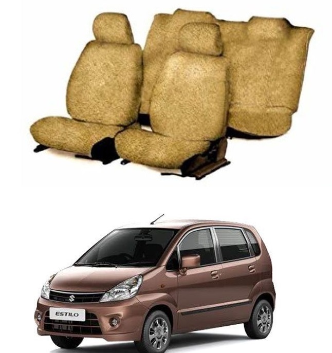 Cotton Car Seat Cover For Maruti Zen Estilo (Beige
