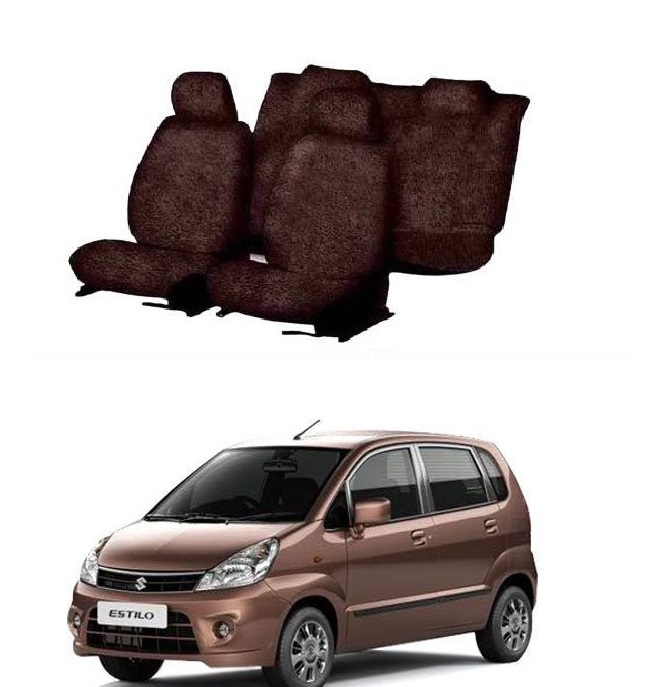 Cotton Car Seat Cover For Maruti Zen Estilo (Coffee)