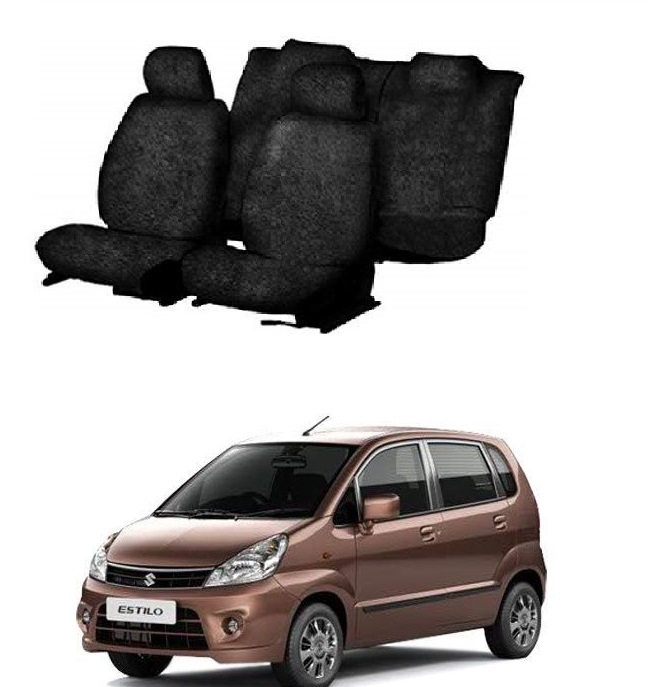 Cotton Car Seat Cover For Maruti Zen Estilo (Black)