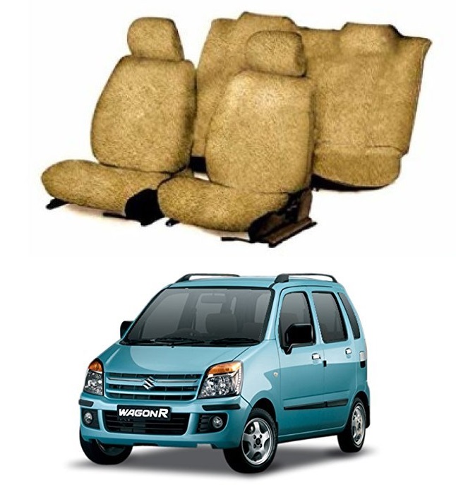 Cotton Car Seat Cover For Maruti Suzuki Wagnor (Beige)