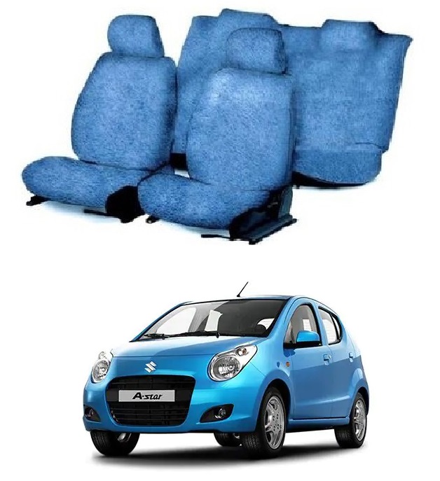 Cotton Car Seat Cover For Maruti A-star (Blue)