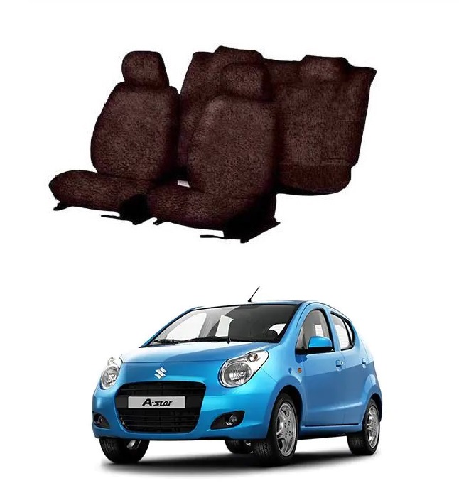 Cotton Car Seat Cover For Maruti A-star (Coffee)