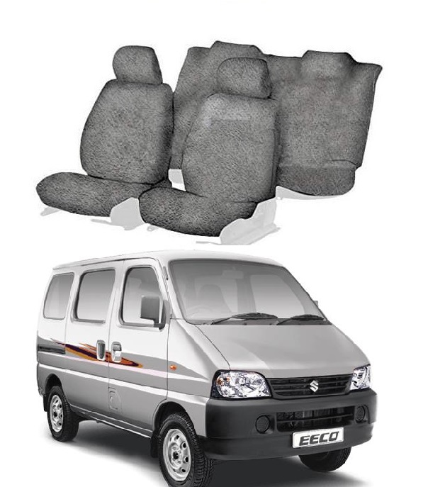 Cotton Car Seat Cover For Maruti Eeco (5-Seater)-Grey