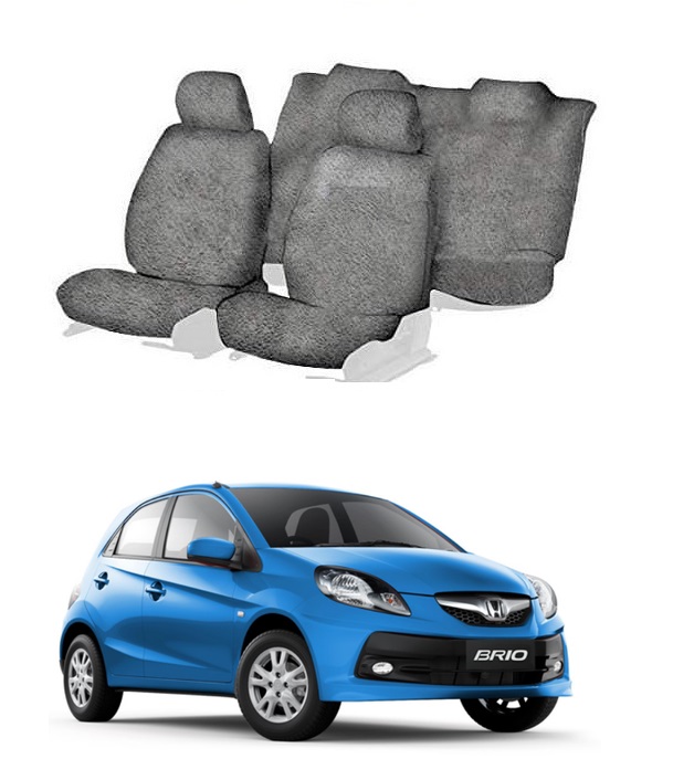 Cotton Car Seat Cover For Honda Brio (Grey)