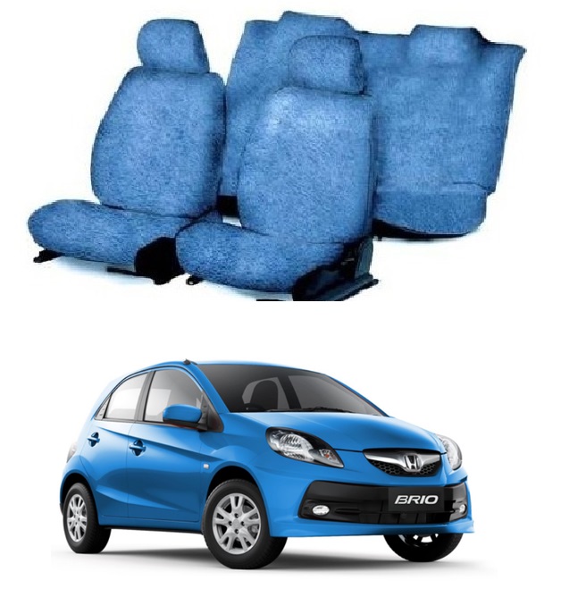 Cotton Car Seat Cover For Honda Brio (Blue)