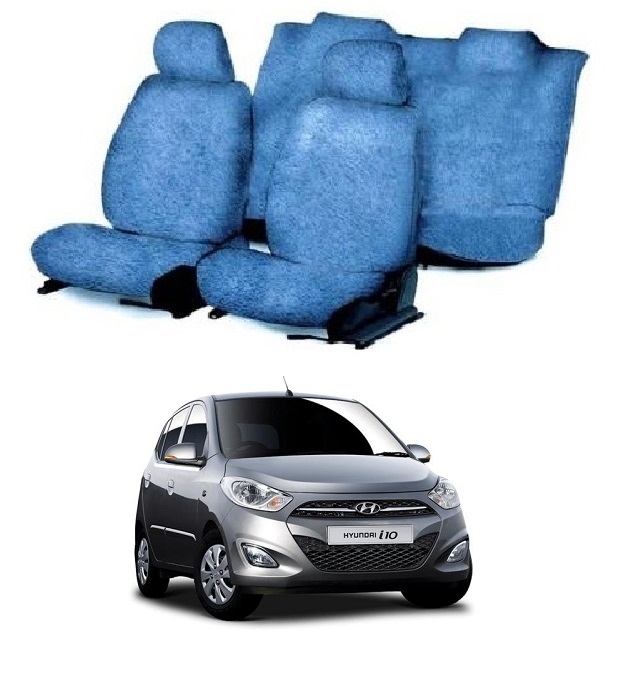 Cotton Car Seat Cover For Hyundai I10 (Blue)
