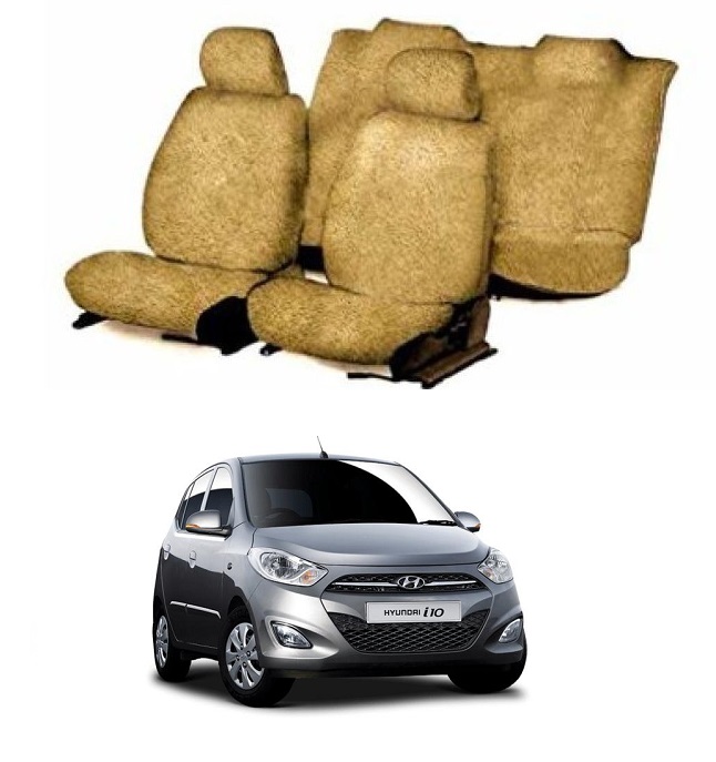 Cotton Car Seat Cover For Hyundai I10 (Beige)