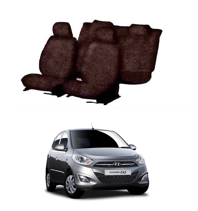 Cotton Car Seat Cover For Hyundai I10 (Coffee)