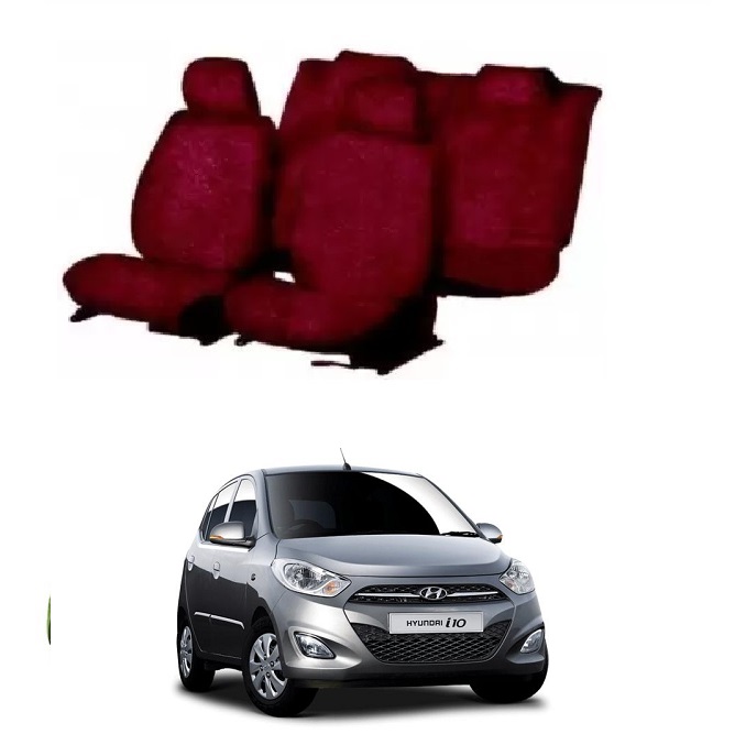 Cotton Car Seat Cover For Hyundai I10 (Maroon)
