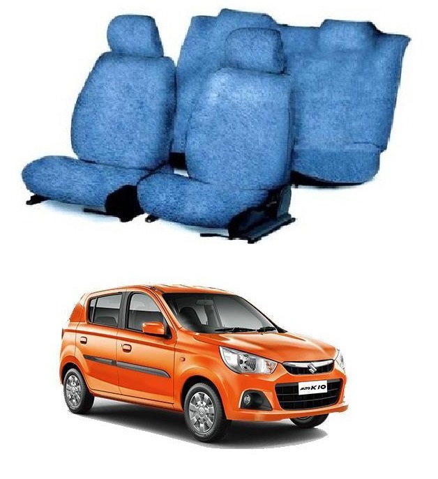 Cotton Car Seat Cover For Maruti Alto k10 (Blue)