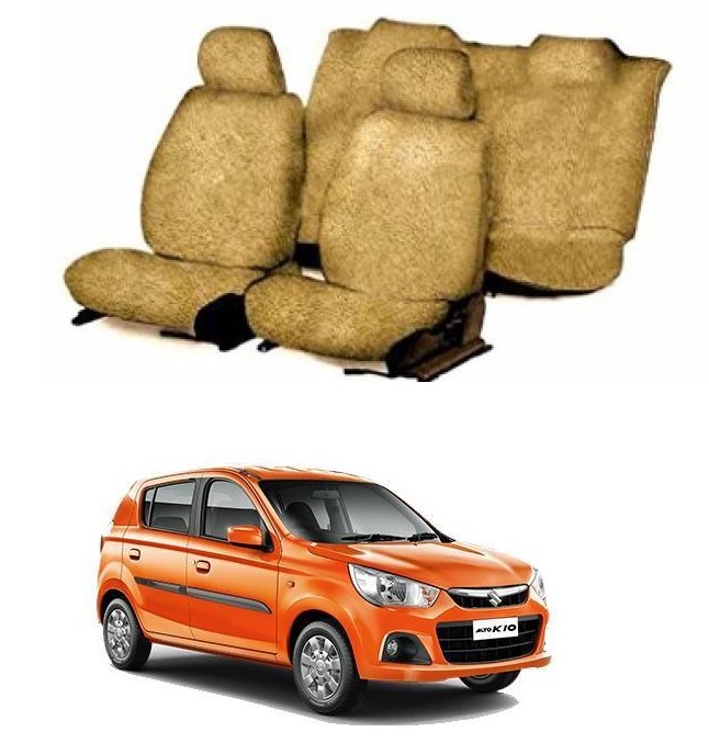 Cotton Car Seat Cover For Maruti Alto k10 (Beige)