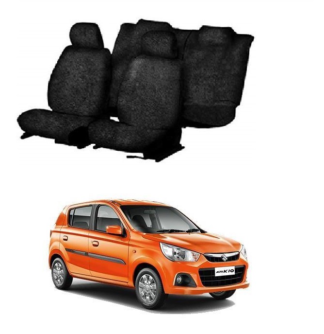 Cotton Car Seat Cover For Maruti Alto k10 (Black)