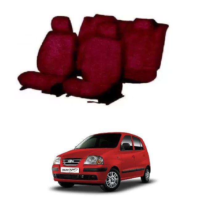 Cotton Car Seat Cover For Hyundai Santro Xing (Maroon)