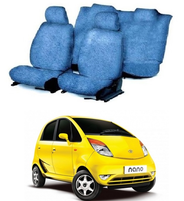 Cotton Car Seat Cover For Tata Nano (Blue)