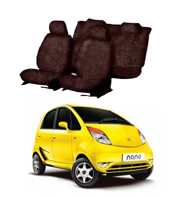 Cotton Car Seat Cover For Tata Nano (Coffee)