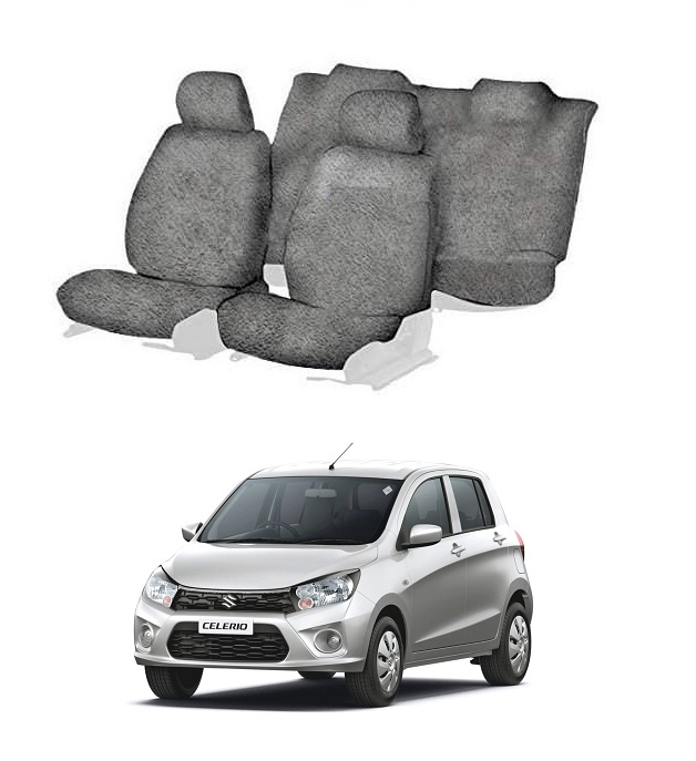 Cotton Car Seat Cover for Maruti Suzuki Celerio (Grey)