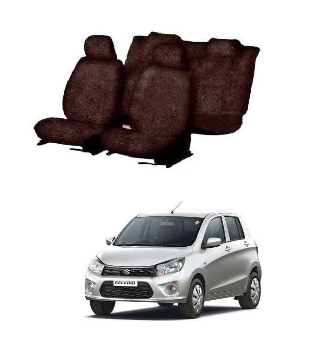 Cotton Car Seat Cover for Maruti Suzuki Celerio (Coffee)