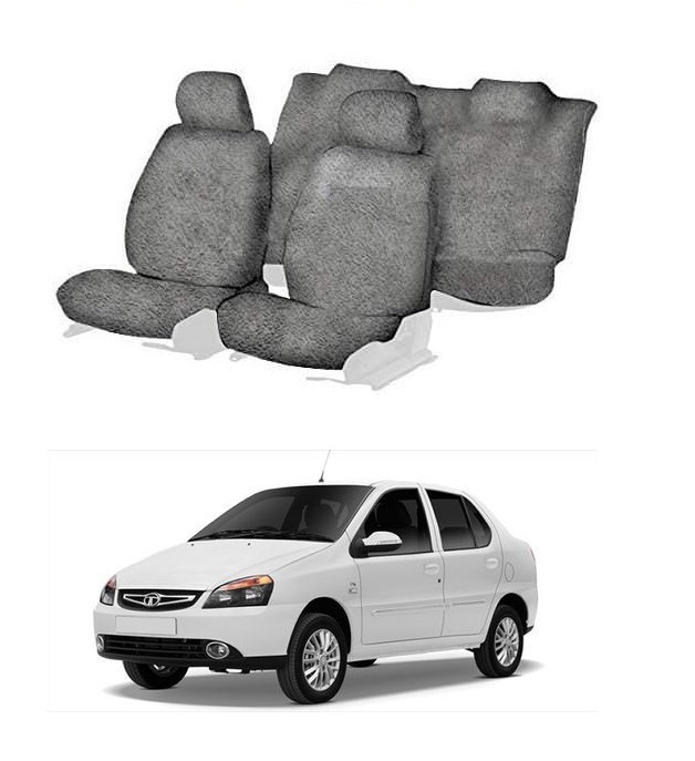 Cotton Car Seat Cover for Tata Indigo (Grey)