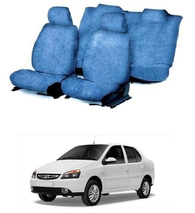 Cotton Car Seat Cover for Tata Indigo (Blue)