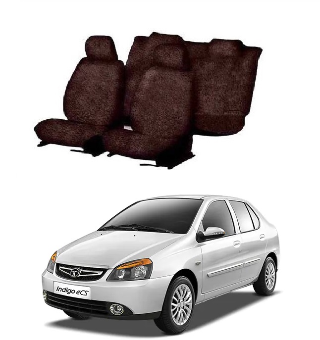 Cotton Car Seat Cover for Tata Indigo Ecs (Coffee)