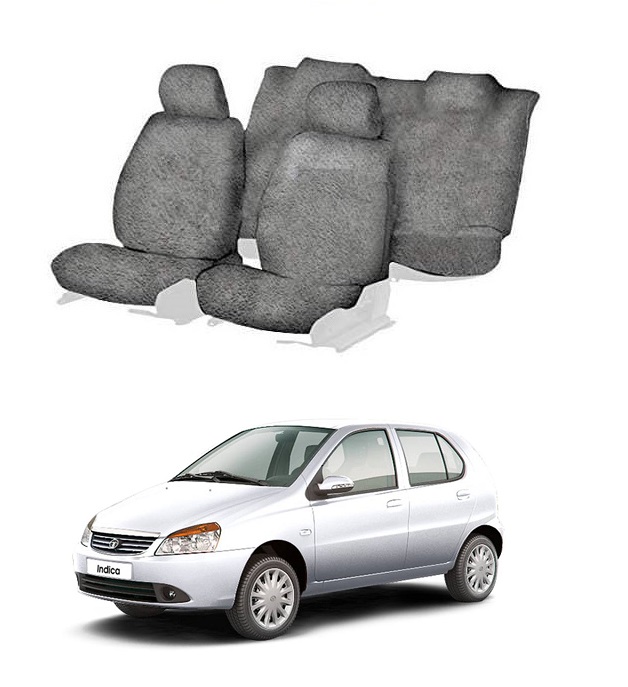 Cotton Car Seat Cover For Tata Indica (Grey)