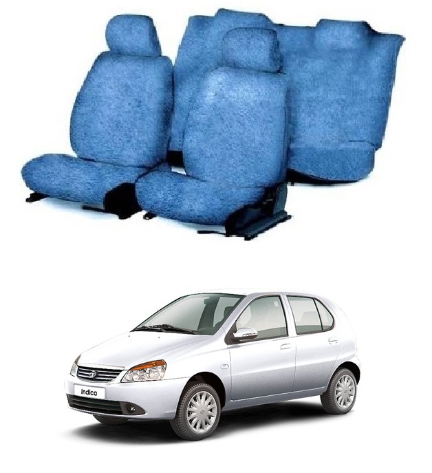 Cotton Car Seat Cover For Tata Indica (Blue)
