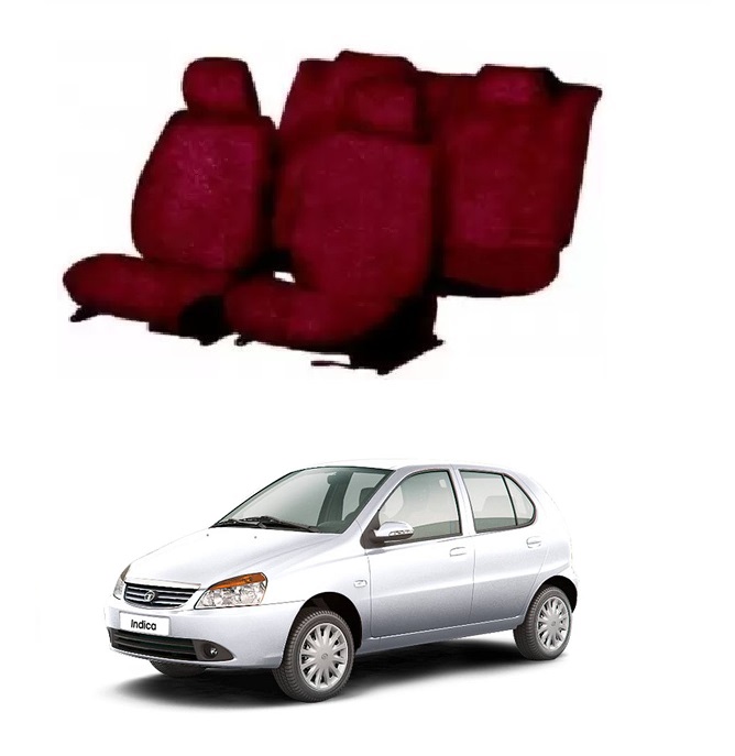 Cotton Car Seat Cover For Tata Indica (Maroon)