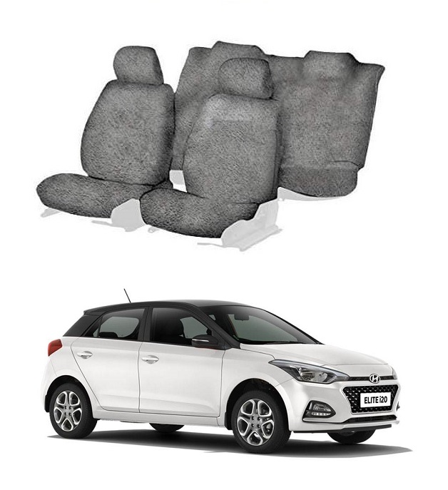 Cotton Car Seat Cover For Hyundai I20 Elite (Grey)