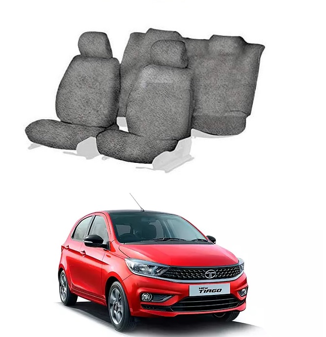 Cotton Car Seat Cover For Tata Tiago (Grey)
