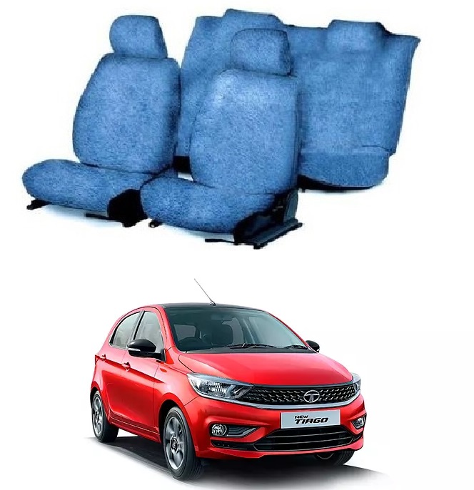 Cotton Car Seat Cover For Tata Tiago (Blue)