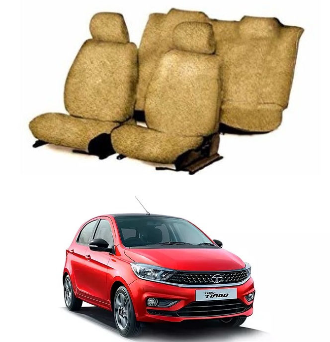 Cotton Car Seat Cover For Tata Tiago (Beige)