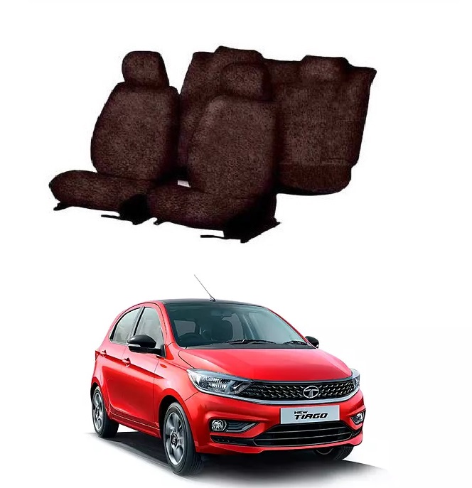 Cotton Car Seat Cover For Tata Tiago (Coffee)